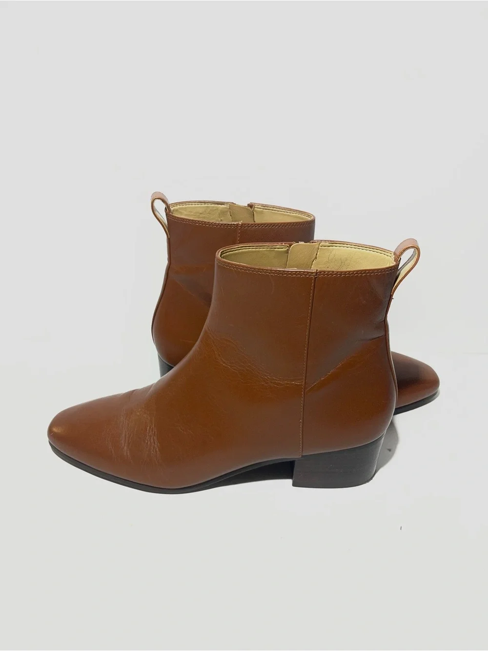 😍 Talbots Men’s Chestnut Brown Leather Chukka Zip Ankle Boots size 9